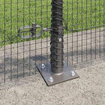 Zaunpfosten-Set Set aus 2 Grau Metall Mittel Langlebig