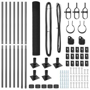 Zaunpfosten-Set Set aus 2 Grau Metall 10 x 1 m Langlebig