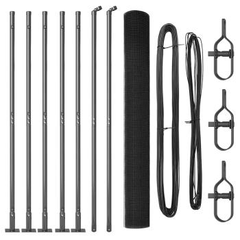 Zaunpfosten-Set Set aus 2 Grau Galvanisierter Stahl 10 x 1,5 m