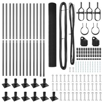 Zaunpfosten-Set 2er Set Grau Metall und PVC 25 x 1 m Langlebig