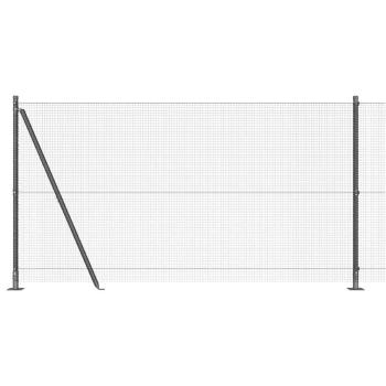 Geschweißter Drahtzaun mit 13 Flanschpfosten Grau 1,2 x 50 m Stahl