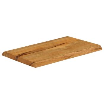 Tischplatte mit Baumkante 60x40x2,5 cm Massivholz Mango