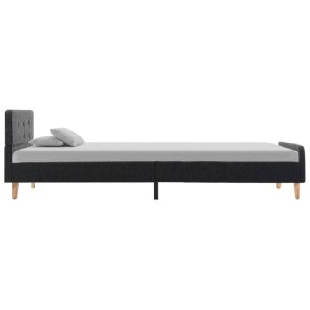 Bettgestell Dunkelgrau Sackleinen 100x200 cm