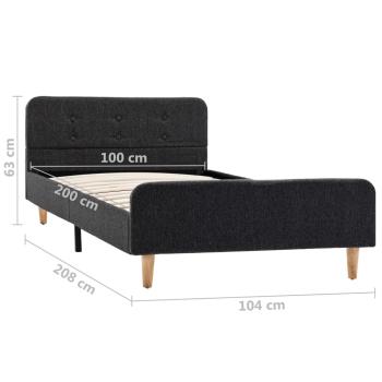 Bettgestell Dunkelgrau Sackleinen 100x200 cm