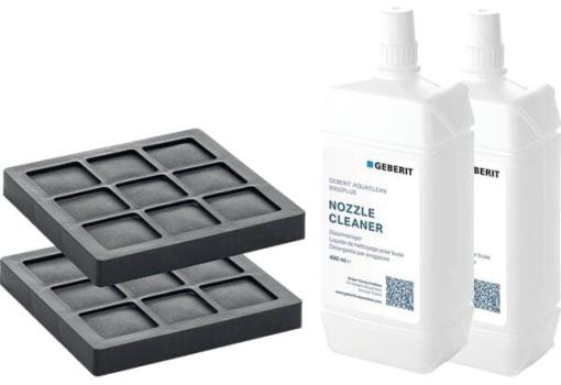 ARDEBO.de Geberit Set 2x Aktivkohlefilter und Düsenreiniger für Geberit AquaClean 8000plus WC-Komplettanlagen (240626001)