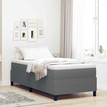 ARDEBO.de - Boxspringbett Hellgrau und Weiß 80 x 200 cm Cordstoff