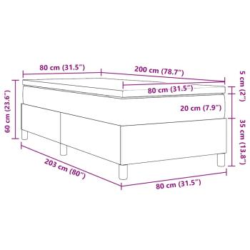Boxspringbett mit Matratze Blau 80x200 cm Cord-Stoff