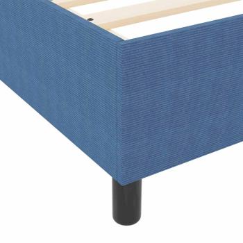 Boxspringbett mit Matratze Blau 80x200 cm Cord-Stoff