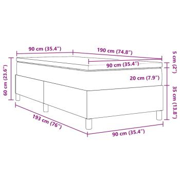 Boxspringbett mit Matratze Hellgrau Einzel Cordstoff