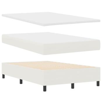 Boxspringbett mit Matratze Creme Kleines Doppelbett Kordstoff