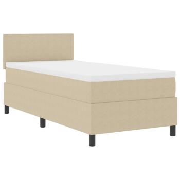 Boxspringbett mit Matratze Hellgrün Grau 80x200 cm Cordstoff