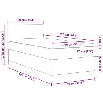 Boxspringbett mit Matratze Hellgrau Einzel Cordstoff