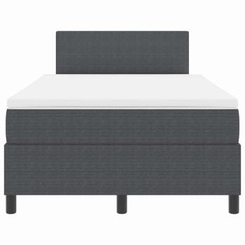 Boxspringbett mit Matratze Dunkelgrau Kleines Doppelbett Cordstoff