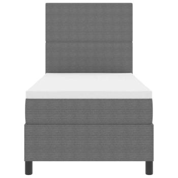 Boxspringbett mit Matratze Hellgrau 80x200 cm Cord-Stoff