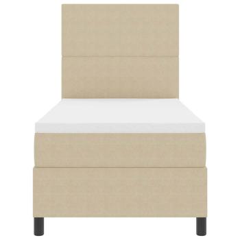 Boxspringbett mit Matratze Hellbeige 80x200 cm Cordstoff