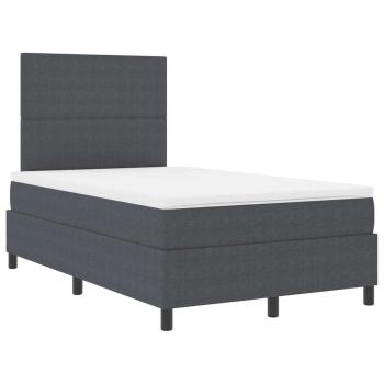 Boxspringbett mit Matratze Dunkelgrau Kleines Doppelbett Cord-Stoff