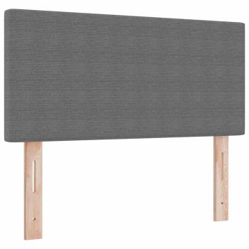Boxspringbett mit Matratze & LED Licht Grau 80x200 cm Cordstoff
