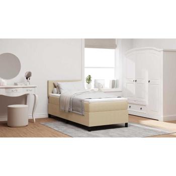 Boxspringbett mit Matratze & LED Licht Grün Grau 80x200 cm Cordstoff