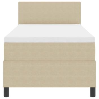 LED Boxspringbett Hellgrau und Weiß 80 x 200 cm Cordstoff
