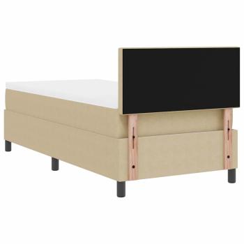 LED Boxspringbett Hellgrau und Weiß 80 x 200 cm Cordstoff