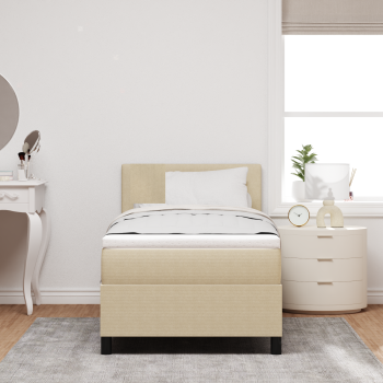 LED Boxspringbett Hellgrau und Weiß 80 x 200 cm Cordstoff