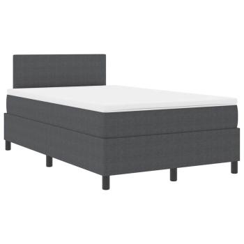 Boxspringbett mit Matratze & LED Dunkelgrau Kleines Doppelbett Cordura-Stoff