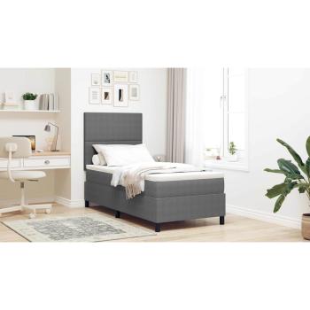 Boxspringbett mit Matratze & LED Licht Grau 80x200 cm Cordstoff