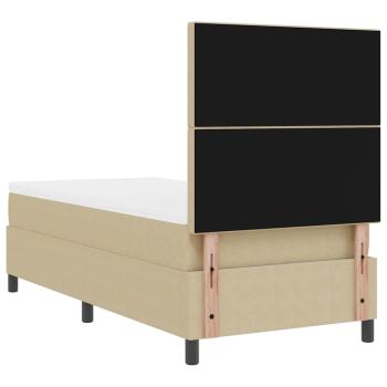 Boxspringbett mit Matratze & LED Licht Grün Grau 80x200 cm Rippstoff
