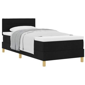 Boxspringbett mit Matratze Schwarz 80x200 cm Stoff