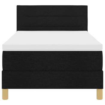 Boxspringbett mit Matratze Schwarz 80x200 cm Stoff