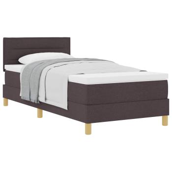 Boxspringbett mit Matratze Dunkelbraun 80x200 cm Stoff