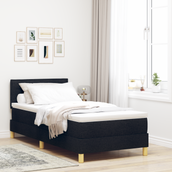 Boxspringbett mit Matratze Schwarz 90x190 cm Stoff