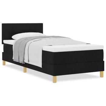 Boxspringbett mit Matratze Schwarz 80x200 cm Stoff