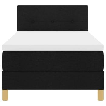 Boxspringbett mit Matratze Schwarz 80x200 cm Stoff