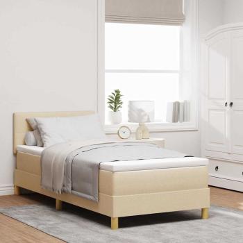 ARDEBO.de - Boxspringbett mit Matratze Creme 80x200 cm Stoff