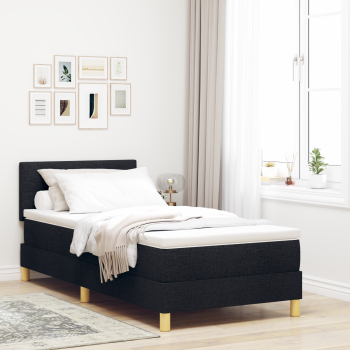 Boxspringbett mit Matratze Schwarz 90x190 cm Stoff