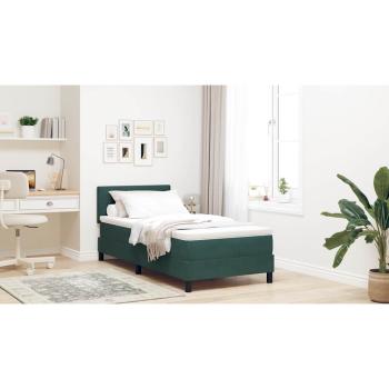 Boxspringbett mit Matratze Dunkelgrün Einzelbett Samt