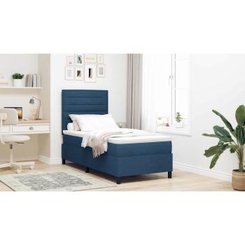 Boxspringbett mit Matratze Blau 80x200 cm Stoff