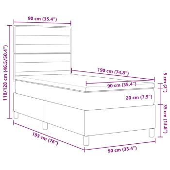 Boxspringbett mit Matratze Taupe Einzelstoff