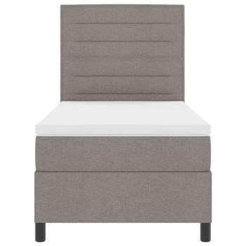 Boxspringbett mit Matratze Taupe Einzelstoff