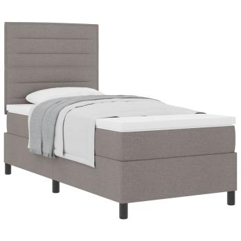 Boxspringbett mit Matratze Taupe Einzelstoff