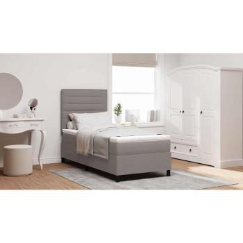 Boxspringbett mit Matratze Taupe Einzelstoff