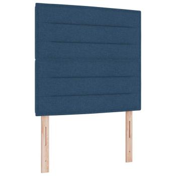 Boxspringbett mit Matratze Blau Kleines Doppel Stoff