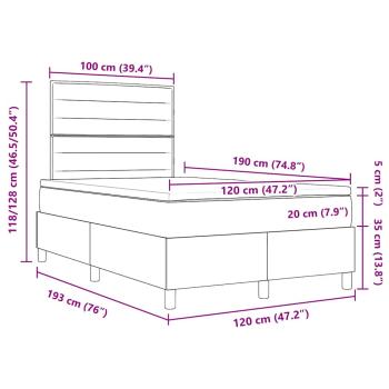 Boxspringbett mit Matratze Blau Kleines Doppel Stoff