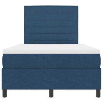 Boxspringbett mit Matratze Blau Kleines Doppel Stoff