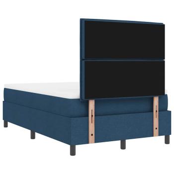 Boxspringbett mit Matratze Blau Kleines Doppel Stoff
