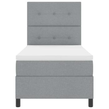 Boxspringbett mit Matratze Hellgrau 80x200 cm Stoff
