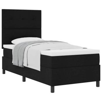 Boxspringbett mit Matratze Schwarz 80x200 cm Stoff