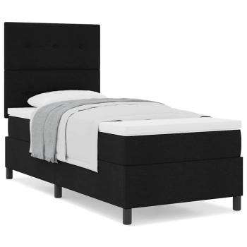 Boxspringbett mit Matratze Schwarz 80x200 cm Stoff
