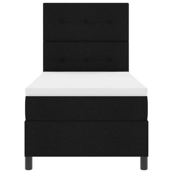 Boxspringbett mit Matratze Schwarz Einzelstoff
